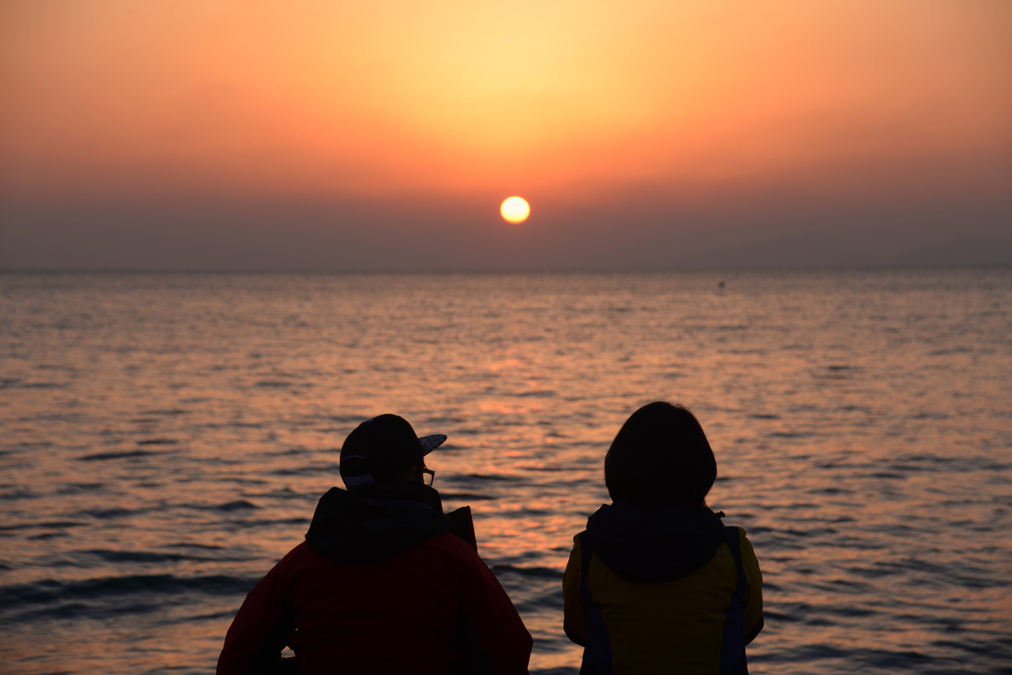 서해랑길 72~73코스를 걸은 뒤 몽산포해수욕장에서 만난 일몰.