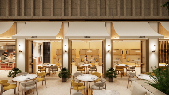 그랜드 인터컨티넨탈 서울 파르나스가 오는 22일 유럽 도심 마켓 감성의 컨템포러리 다이닝 & 베이커리 ‘메르카토521’을 연다. 사진은 조감도. 사진 그랜드 인터컨티넨탈 서울 파르나스 