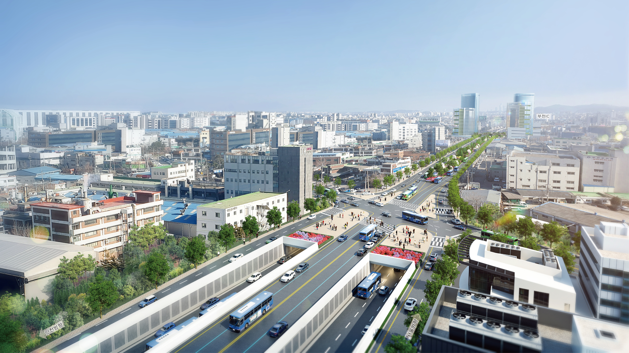 경인고속도로 구간의 지하고속도로 조감도. 자료 한국도로공사