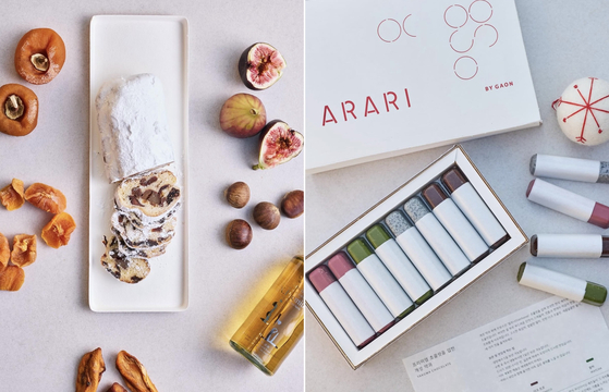 한식 디저트 브랜드 아라리가 롯데월드몰에서 18일까지 팝업을 열고 약과초콜릿과 슈톨렌, 아이스크림 등 한식 디저트를 선보인다. 사진 아라리