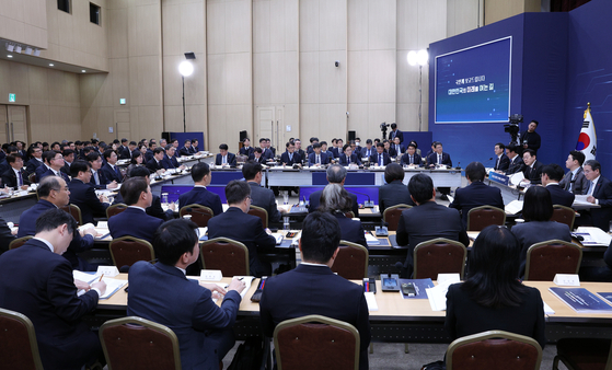 업무보고 모습. 대통령실사진기자단 