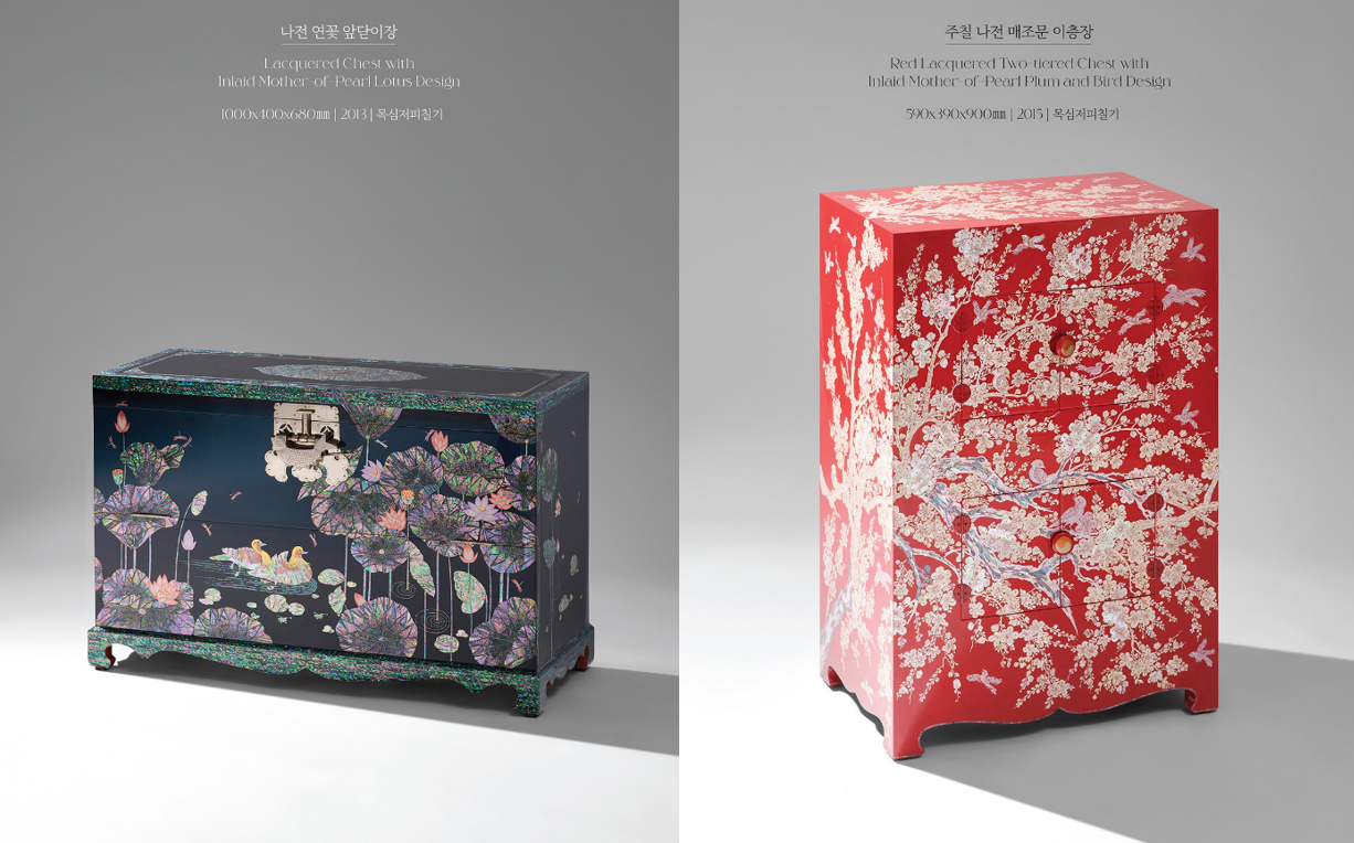 임충휴 명장의 나전칠기 작품. 〈결: 옻칠과 나전 사이〉 전시 소개 이미지