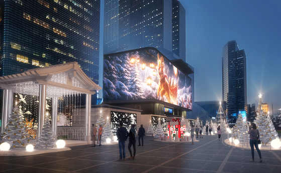 '2025 강남 미디어 윈터페스타'의 렌더링 이미지. 대형 LED 미디어월을 통해 K-컬처를 결합한 크리스마스, 새해 특별쇼를 펼친다. 사진 강남아이즈