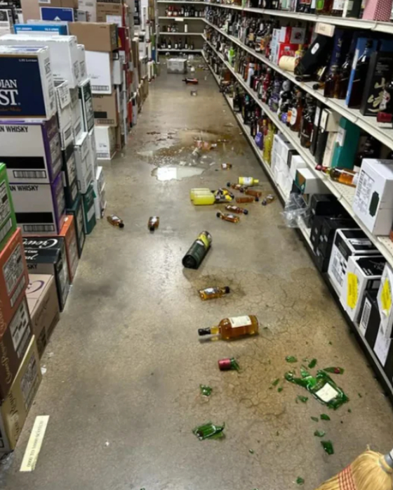 라쿤이 진열된 술들을 마시면서 매장이 난장판이 됐다. 뉴욕포스트