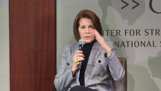 캐서린 코테즈 매스토(민주ㆍ네바다) 상원의원이 15일(현지시간) 워싱턴에서 전략국제문제연구소(CSIS)가 주최한 핵심 광물 전략 세미나에서 중국의 '희토류 무기화'에 대응하기 위한 동맹국의 협력을 강조했다. 워싱턴=강태화 특파원