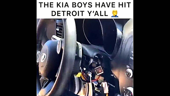 기아차 절도 방법을 알려주는 영상. 사진 트위터 캡처