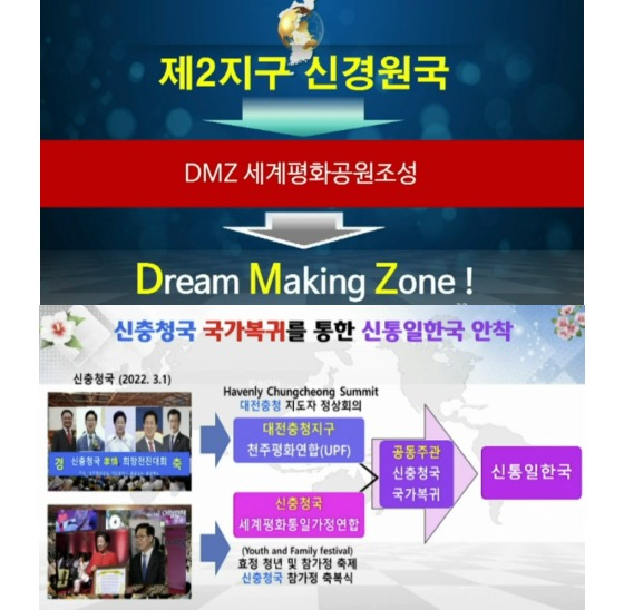 통일교 1~5지구장들은 2021년 5월 한학자 총재에게 신경원국, 신충청국 등 정교일치 과제를 완수하겠다고 보고했다. 주요 정치인 인맥 등을 활용하는 방식이었다. 독자 제공