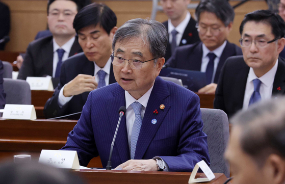 조현 외교부 장관이 19일 정부서울청사 별관에서 열린 외교부(재외동포청)·통일부 업무보고에서 발언하고 있다. 대통령실사진기자단 