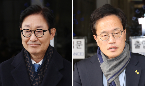 국회 '패스트트랙 충돌' 사건에 연루된 더불어민주당 박범계(왼쪽)·박주민 의원. 연합뉴스