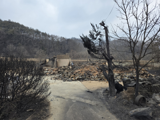 경북 안동시 임하면에 위치한 괴와구려가 지난3월 산불 피해로 전소된 모습. 사진 김기현씨