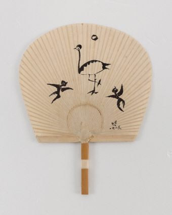 장욱진이 1985년 부채에 그린 먹그림. 사진 양주시립장욱진미술관 