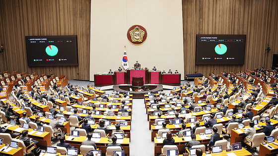  22일 서울 여의도 국회 본회의에서 내란전담재판부 설치 법안이 상정됐다. 뉴스1