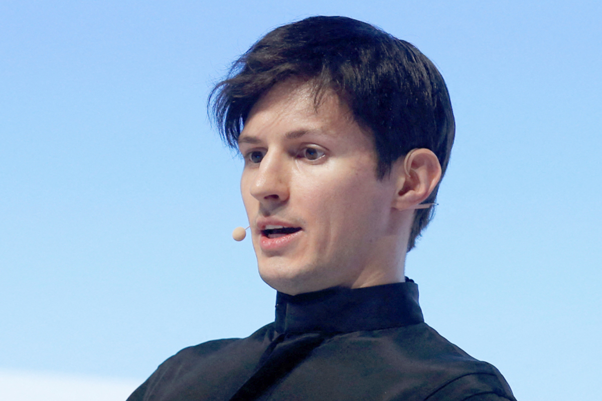 텔레그램 창립자 겸 최고경영자(CEO) 파벨 두로프가 지난 2016년 2월 23일(현지시간) 스페인 바르셀로나에서 열린 ‘모바일월드콩그레스(MWC)’에서 기조 연설을 하고 있다. 로이터=연합뉴스