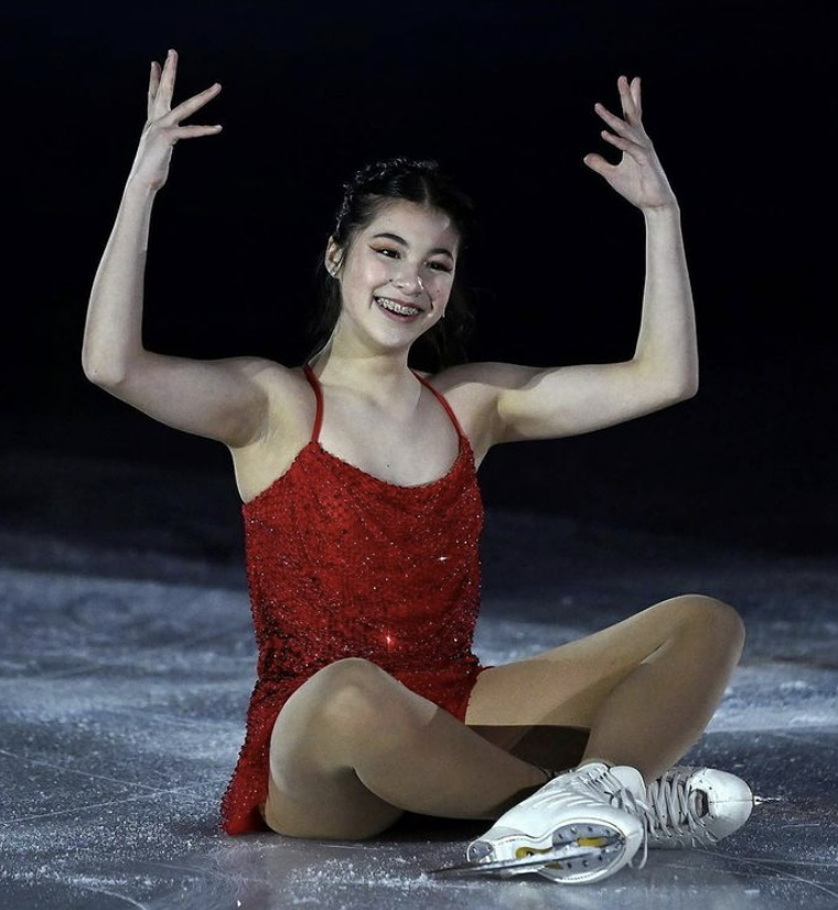 베이징올림픽 피겨 갈라쇼에서 한국 걸그룹 ITZY 배경음악에 맞춰 연기를 펼친 미국의 알리사 리우. 리우 인스타그램