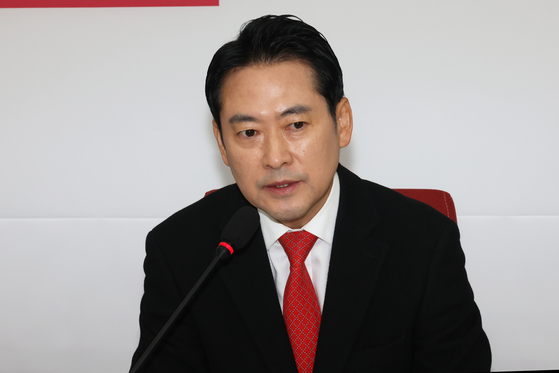 장동혁 국민의힘 대표가 28일 서울 여의도 국회에서 열린 현안 기자간담회에서 발언하고 있다. 장진영 기자 