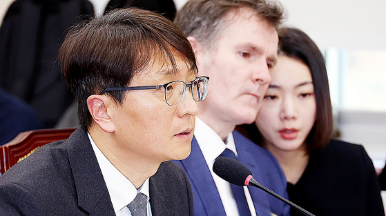 지난 3일 당시 박대준 쿠팡 대표가 국회 정무위원회에서 열린 쿠팡 개인정보 유출 긴급 질의에 출석해 답변하고 있다. 장진영 기자 