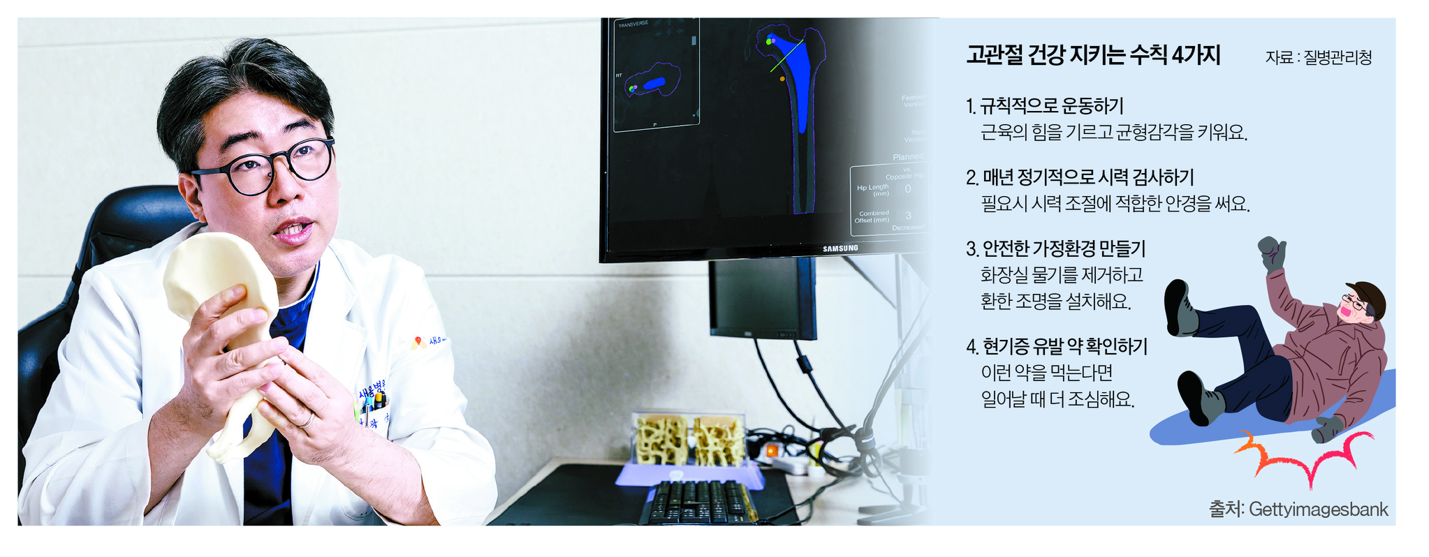 서울 새움병원 정형외과 곽상준 원장은 “고관절 통증은 방치했을 때 보행과 일상생활 전반에 영향을 줄 수 있어 주의가 필요하다”고 했다. 김은주 객원기자 