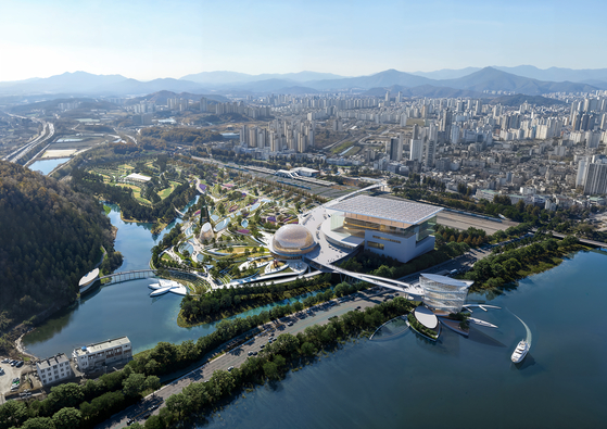 울산에서 추진 중인 5000억원 규모의 가칭 '세계적 공연장' 건립 사업이 세계적 건축 거장들의 참여로 디자인 설계 경쟁이 본격화됐다. 프랑스와 덴마크를 대표하는 스타 건축가부터 국내 정상급 설계사무소까지 가세하면서, 지방 공연장 건립 사업으로는 이례적인 국제 경쟁 디자인 등 설계 구도가 형성됐다. 디자인캠프 문박디엠피 측이 제출한 설계안. 자료 울산시