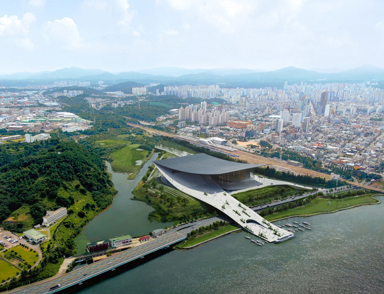 울산에서 추진 중인 5000억원 규모의 가칭 '세계적 공연장' 건립 사업이 세계적 건축 거장들의 참여로 디자인 설계 경쟁이 본격화됐다. 프랑스와 덴마크를 대표하는 스타 건축가부터 국내 정상급 설계사무소까지 가세하면서, 지방 공연장 건립 사업으로는 이례적인 국제 경쟁 디자인 등 설계 구도가 형성됐다. 덴마크 잉겔스 그룹측이 제출한 설계안. 자료 울산시