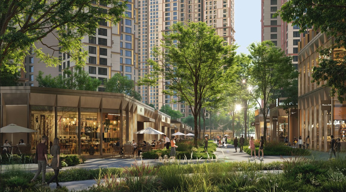 HDC현대산업개발이 서울시 노원구 월계동 일원에 조성하는 서울원에는 웰니스 레지던스, 쇼핑몰과 스트리트몰, 프라임오피스, 글로벌 라이프 스타일 호텔 등이 예정되어 반경 1km 내에서 모든 삶의 요소를 누릴 수 있다. (서울원 상업시설 투시도)