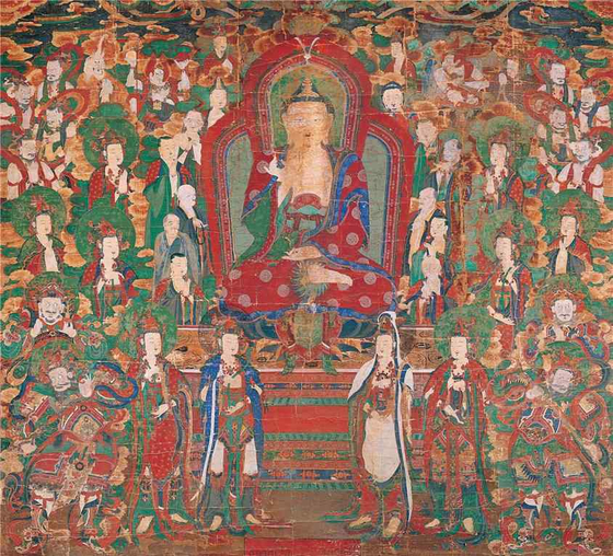 국가유산청은 '가평 현등사 아미타여래설법도', '임실 진구사지 석조비로자나불좌상', '양산 신흥사 석조석가여래삼존좌상 및 복장유물' 등 3건을 보물로 지정할 예정이라고 31일 밝혔다. 경기 가평 현등사의 불화는 1759년에 제작됐다.   사진은 '가평 현등사 아미타여래설법도'. 사진 국가유산청