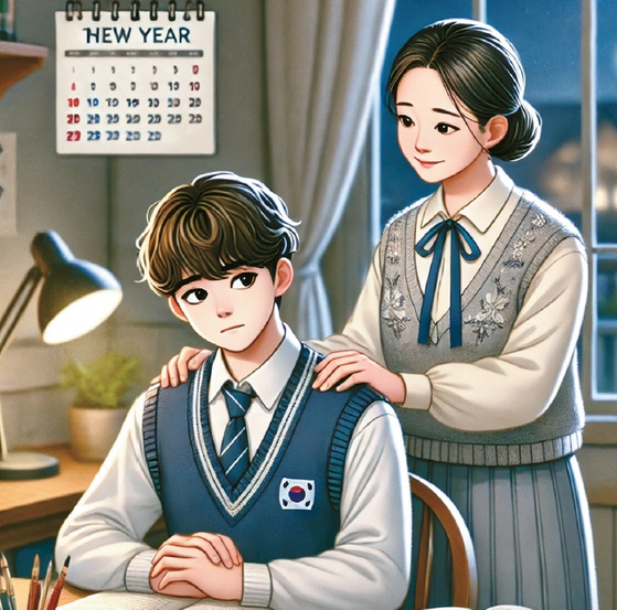 새해에는 고교생 자녀나 학부모가 대입이라는 목표를 향해 직진해야 한다. [챗GPT생성]