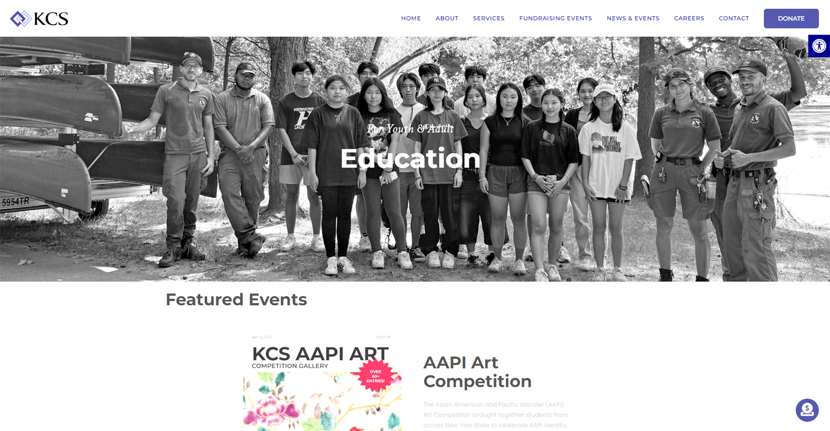 KCS 한인봉사센터 교육 프로그램 소개 사이트. [사진 KCS 웹사이트 캡처]