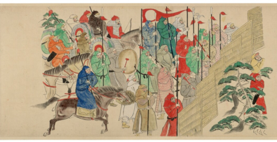 일본을 침략한 몽골군의 모습을 그린 그림(蒙古襲来絵詞). [사진 일본 규슈대학 도서관 디지털아카이브]