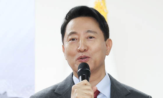 오세훈 서울시장이 1일 오전 서울 여의도 중앙당사에서 열린 2026 국민의힘 신년 인사회에서 인사말을 하고 있다. 임현동 기자