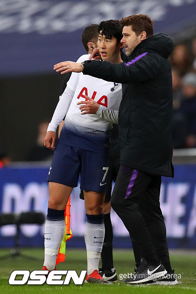 [사진] 토트넘 시절 손흥민과 마우리시오 포체티노 감독 ⓒGettyimages(무단전재 및 재배포 금지)