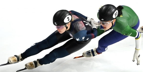 호주 쇼트트랙 국가대표 김효진(오른쪽). 연합뉴스