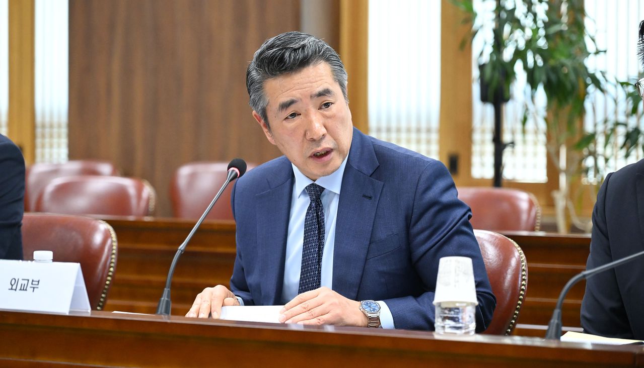 9일 '한·미 원자력 협력 범정부협의체(TF)' 회의를 주재하는 임갑수 한미원자력협력 정부대표. 외교부