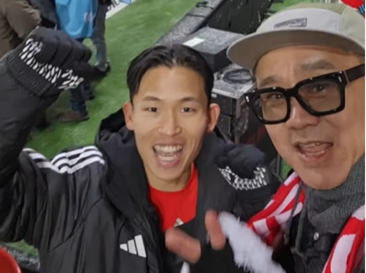 독일프로축구 우니온 베를린 정우영과 장인 이광기. 사진 이광기 SNS