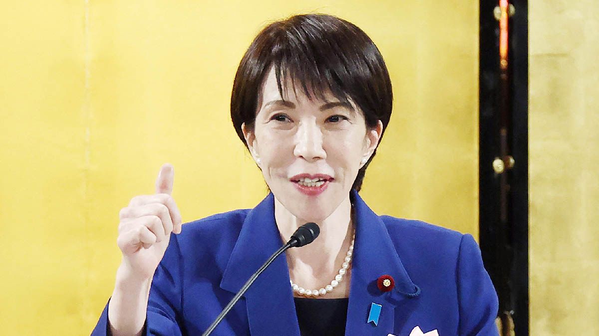 다카이치 사나에 일본 총리가 지난 6일 도쿄에서 경제 단체가 주최한 신년 인사 행사에서 연설하고 있다. AFP=연합뉴스