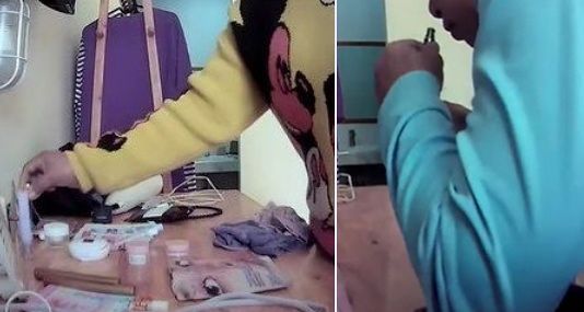 태국의 한 리조트에서 직원들이 객실 청소를 하면서 투숙객의 개인 소지품을 몰래 사용하는 장면이 포착됐다. 사진 SNS 캡처