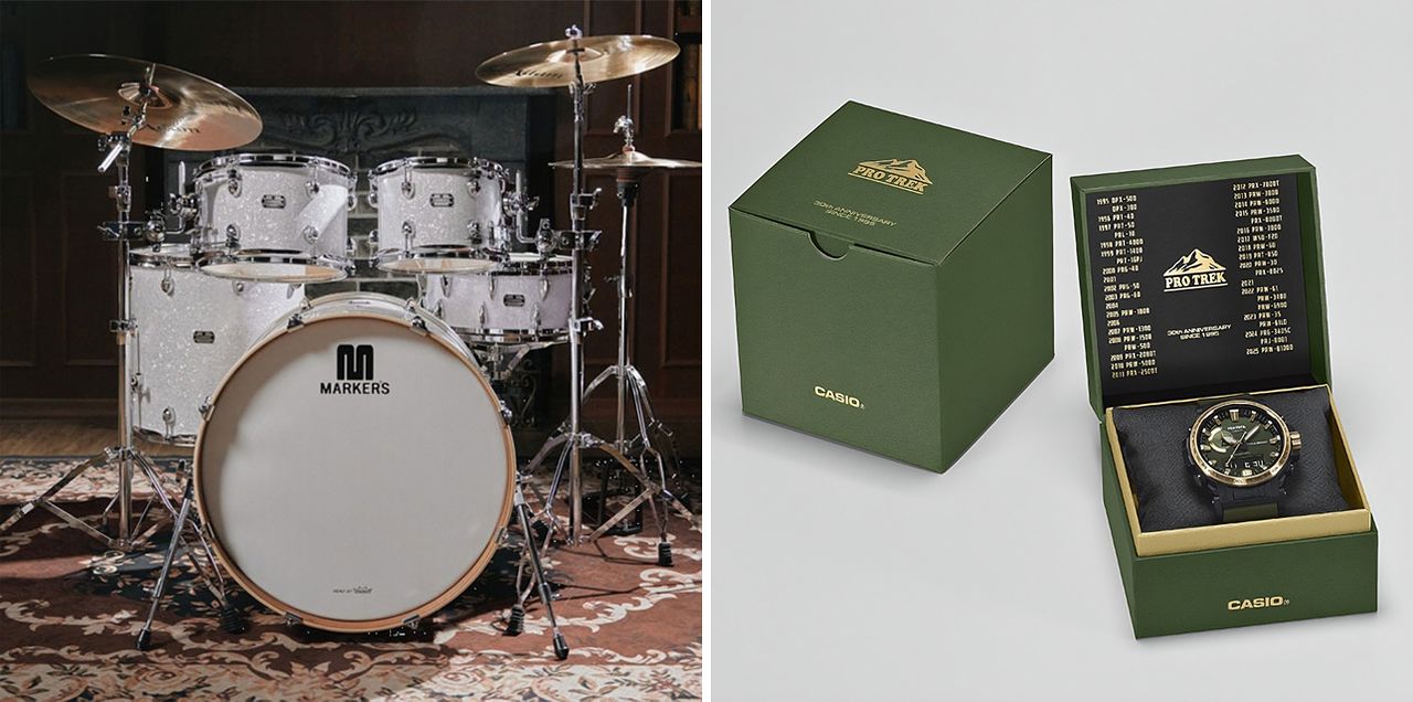 이재명 대통령이 선물한 한국산 드럼(왼쪽 사진)과 다카이치 총리가 선물한 손목시계. 전민규 기자