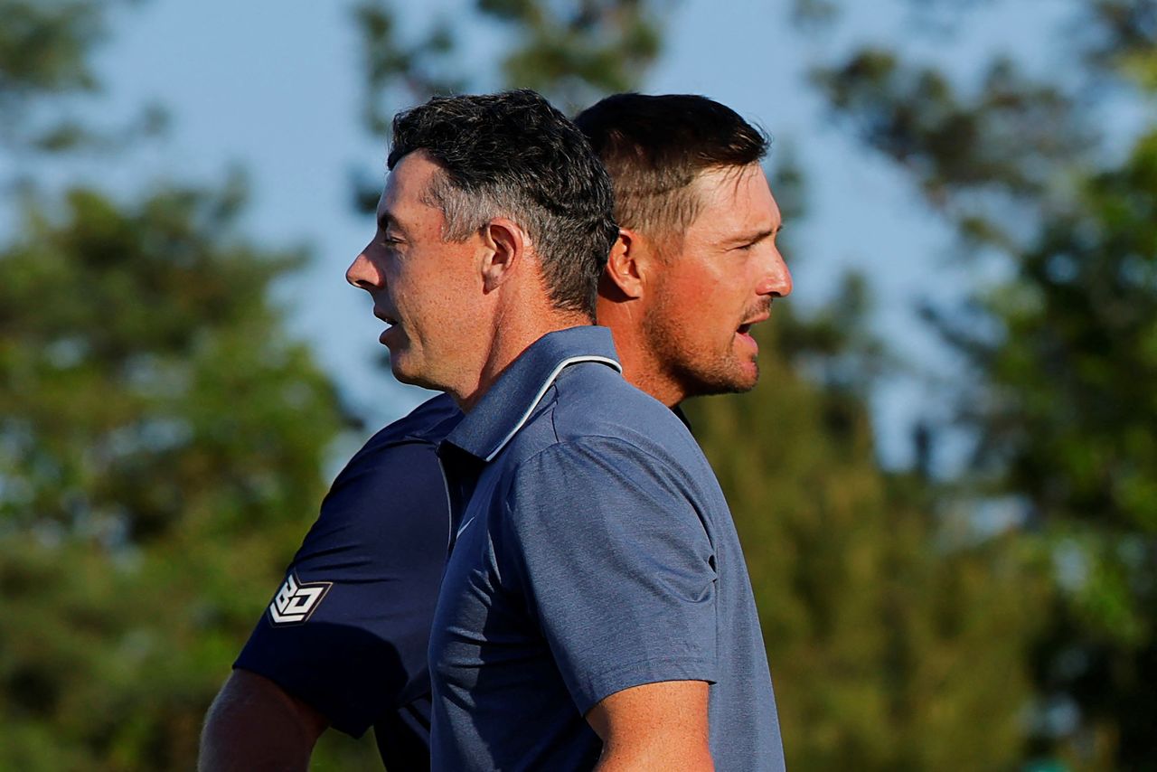 브라이슨 디섐보와 로리 매킬로이. 디섐보는 2024년 US오픈에서 매킬로이를 꺾었고 지난해 마스터스에서 패했다. 로이터=연합뉴스