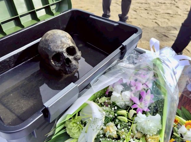 지난해 8월 유골 탐사에서 수습된 유골 일부. [사진 조세이 탄광 수몰 사고를 역사에 새기는 모임]