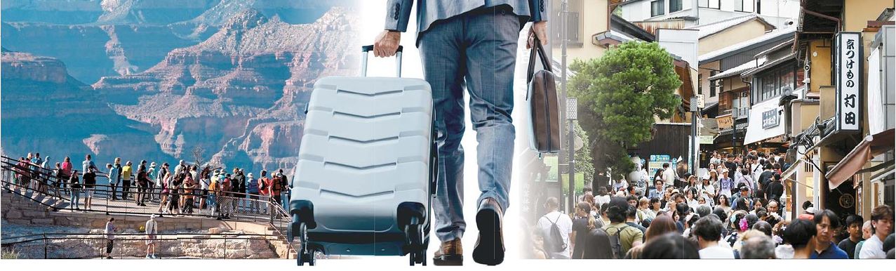 한국인이 많이 찾는 미국과 일본의 여행 물가가 치솟고 있다. 미국은 외국인의 국립공원 입장료를 인상했고, 일본 지자체는 숙박세를 도입 혹은 인상하는 추세다. 사진 왼쪽은 미국 그랜드 캐니언, 오른쪽은 일본 교토 거리. [AP·로이터=연합뉴스]