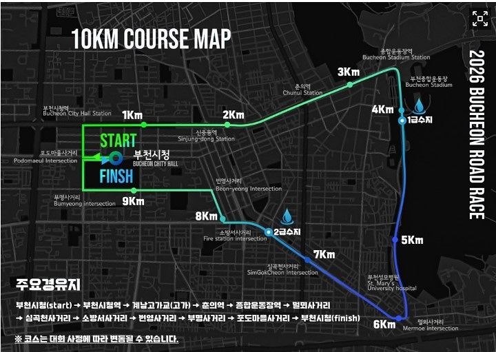 부천국제 10㎞ 로드레이스 코스. 부천시 제공