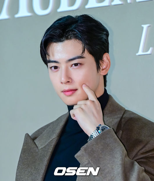 [OSEN=지형준 기자] 22일 오후 서울 성동구 성수동의 한 매장에서 스위스 고급 시계 제조사 포토행사가 열렸다.이날 방탄소년단 제이홉, 배우 차은우, 박신혜, 지진희, 모델 아이린, 셰프 안성재가 참석했다.배우 차은우가 포토타임을 하고 있다. 2024.11.22 / jpnews@osen.co.kr