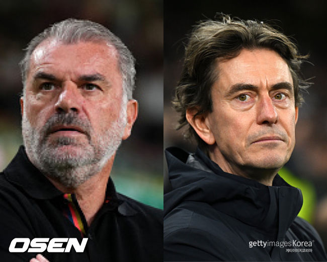 [사진] (왼쪽부터) 엔지 포스테코글루 감독과 토마스 프랭크 감독 ⓒGettyimages(무단전재 및 재배포 금지)