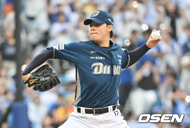 [OSEN=대구, 이석우 기자] 6일 대구 삼성라이온즈파크에서 2025 신한 SOL뱅크 KBO 와일드카드 결정전 삼성 라이온즈와 NC 다이노스의 경기가 열렸다. 홈팀 삼성은 후라도가 방문팀 NC는 구창모가 선발 투수로 출전했다.NC 다이노스 김영규가 역투하고 있다. 2025.10.06 / foto0307@osen.co.kr