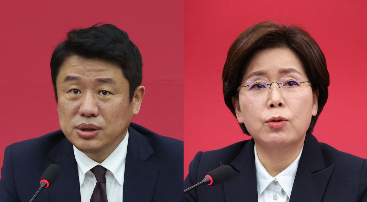 국민의힘 유의동 전 의원(왼쪽)과 양향자 최고위원. 뉴스1