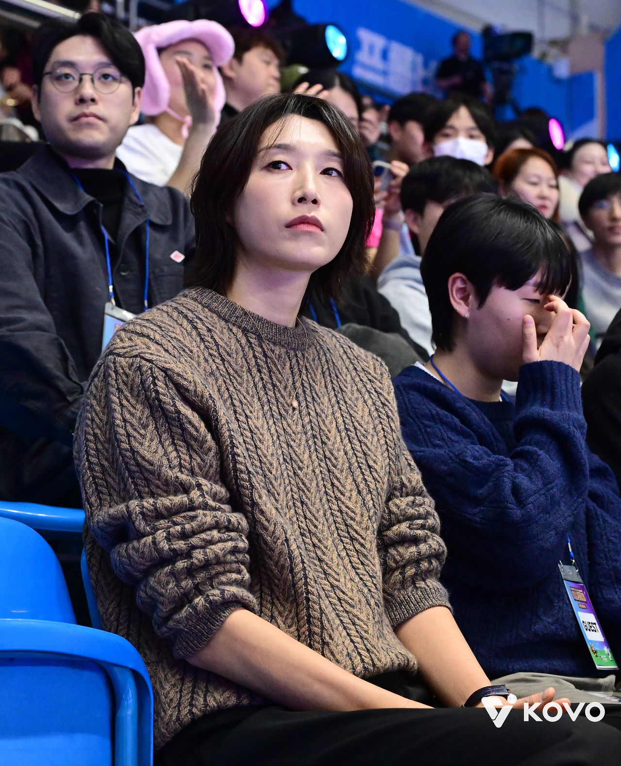 지난해 선수 커리어를 끝내고 코트를 떠난 '배구 여제' 김연경. 그는 올해 올스타전을 관중석에서 지켜봤다. [사진 KOVO]