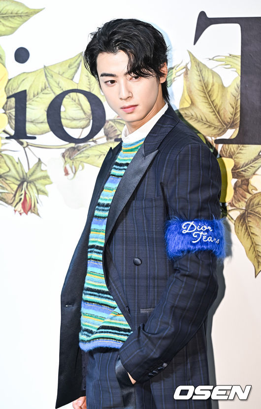 [OSEN=박준형 기자] 디올 티얼즈 컬렉션(DIOR TEARS COLLECTION) 팝업 스토어 행사가 13일 오후 서울 성동구 베이직스튜디오에서 진행됐다.그룹 아스트로 멤버 차은우가 포즈를 취하고 있다. 2023.07.13 / soul1014@osen.co.kr