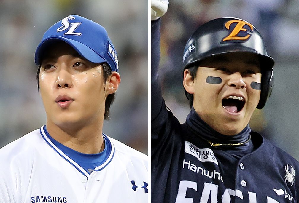 원태인(왼쪽), 노시환. [뉴스1·연합뉴스]