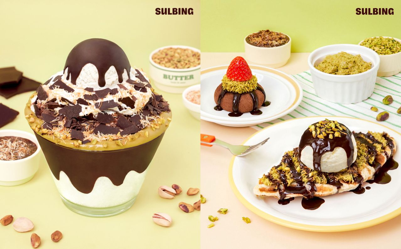 설빙의 ‘두바이초코설빙’ 등 두바이 디저트들. 사진 설빙 