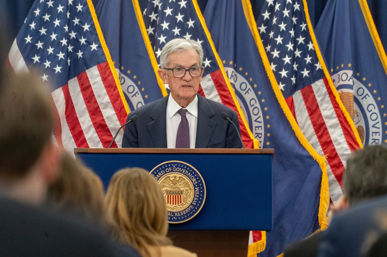 제롬 파월 미 Fed 의장이 28일 미국 워싱턴 DC에서 기자회견을 하고 있다. 신화통신=연합뉴스 