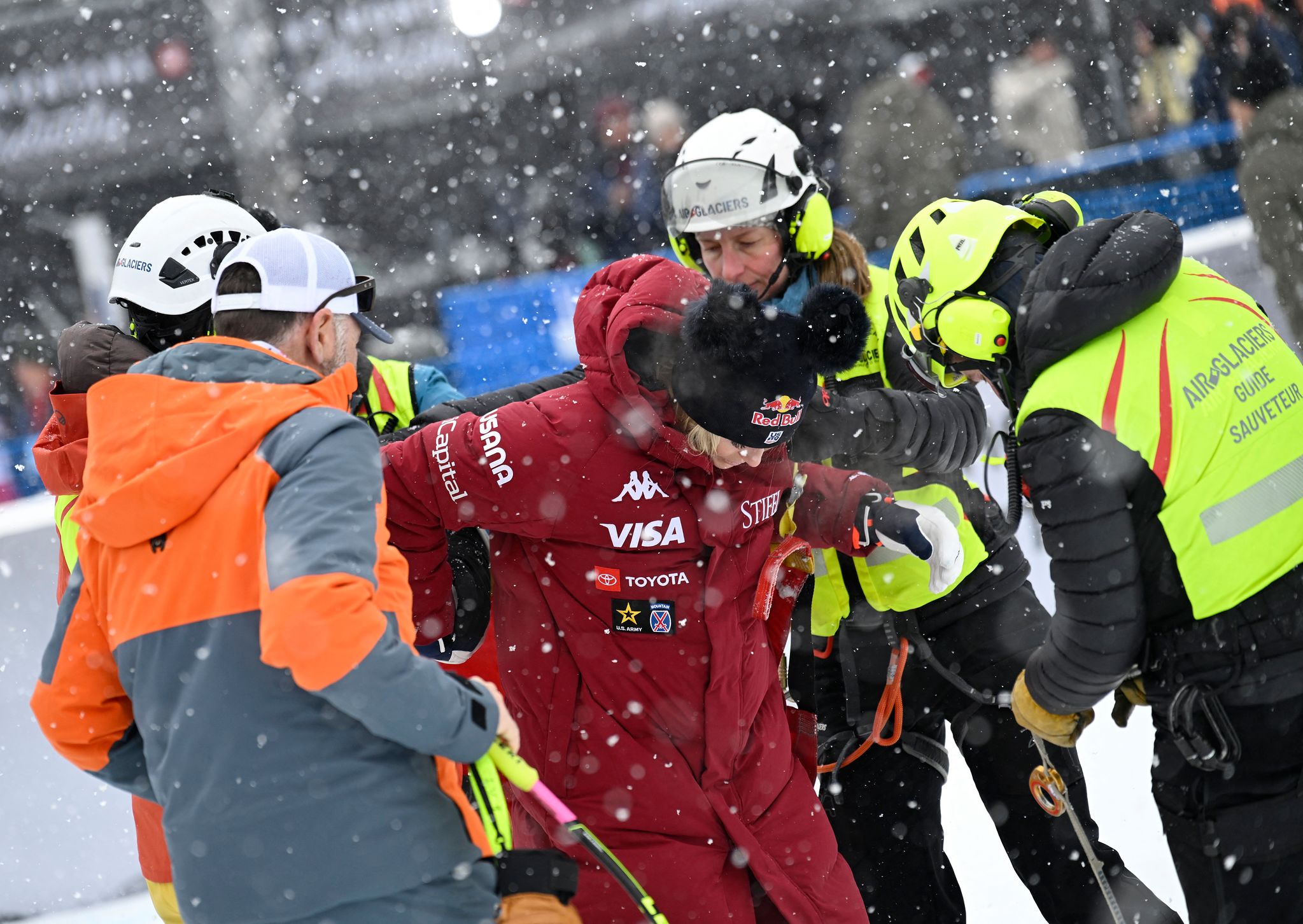 무릎을 다친 린지 본. 로이터=연합뉴스